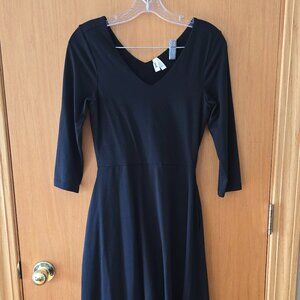 Pact: Fit & Flare Black Midi Dress - Women's Small